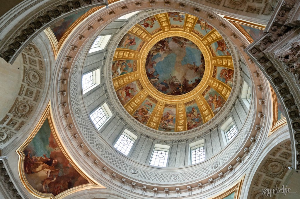 The interior of the chapel dome in Les Invalides